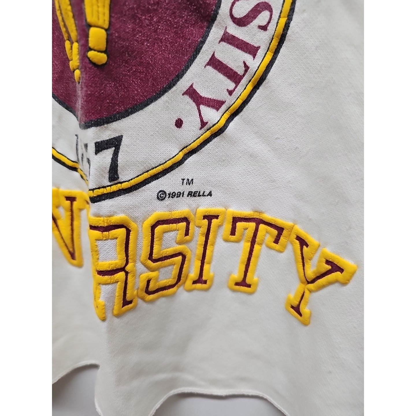 Rella Women White Vintage 90s Florida State Fsu Bodybuilding Crop Shirt One Size — image 8 of 8